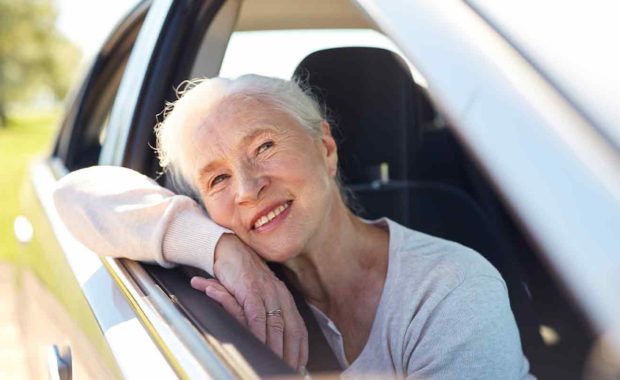 women taking a senior transportation