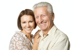 happy father and daughter who is Caring For The Elderly