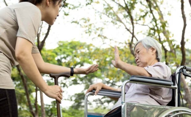 senior woman patients rejecting