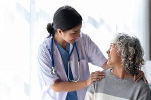 old women with doctor