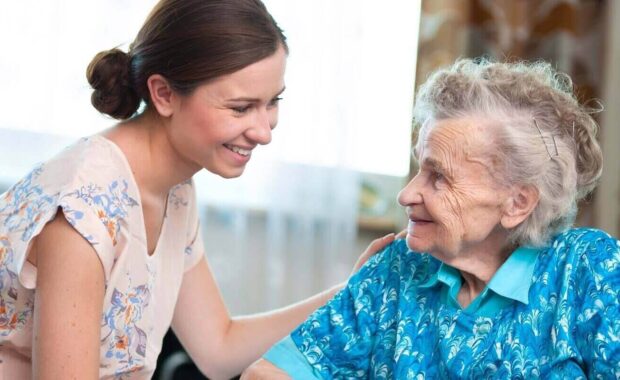senior woman with her home caregiver in Northern Virginia