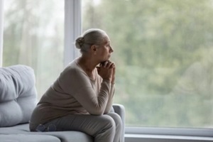  Northern Virginia elderly lady sitting on sofa