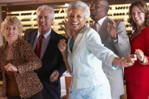 old people dancing in club