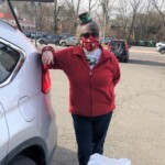 Christmas outfit in parking lot