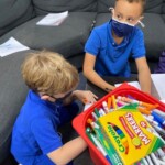 The Newton School making cards for seniors